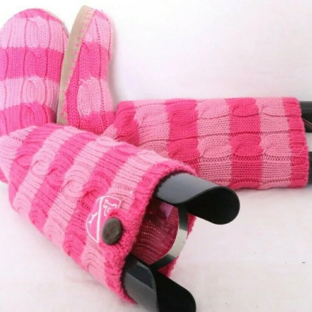 🔥Victorias Secret PINK Adorable Vintage Knee High Bootie Slippers, Size 8/9